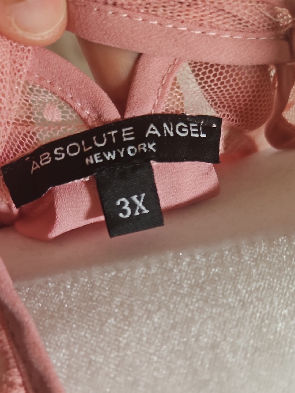 Absolute Angel New York Pink Lace Swiss Dot Detail Blouse - Picture 8 of 9